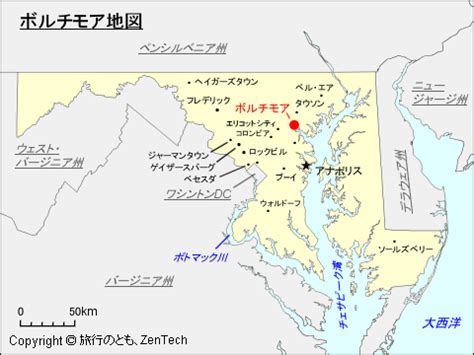 メリーランド州ボルチモア 地図